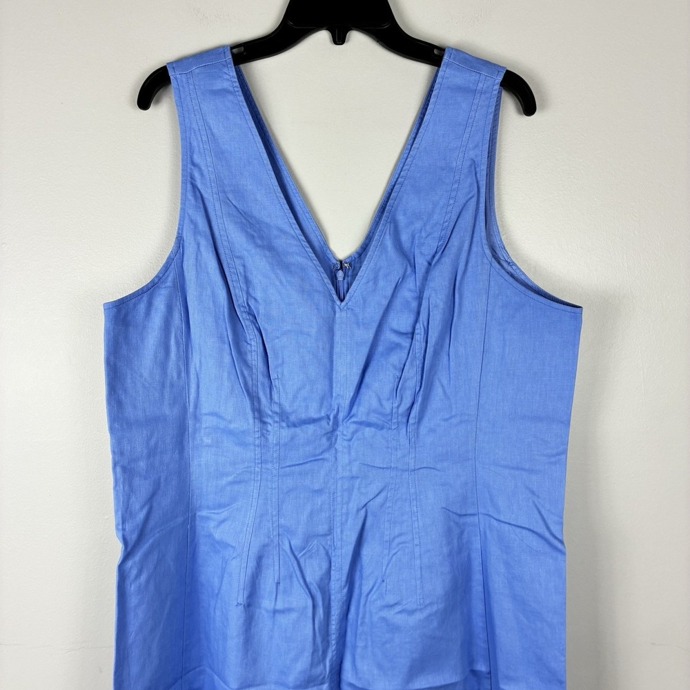 Banana Republic Women's Linen Maxi Dress Sz 18 Light Blue Resort Vacation Cruise - Picture 3 of 11